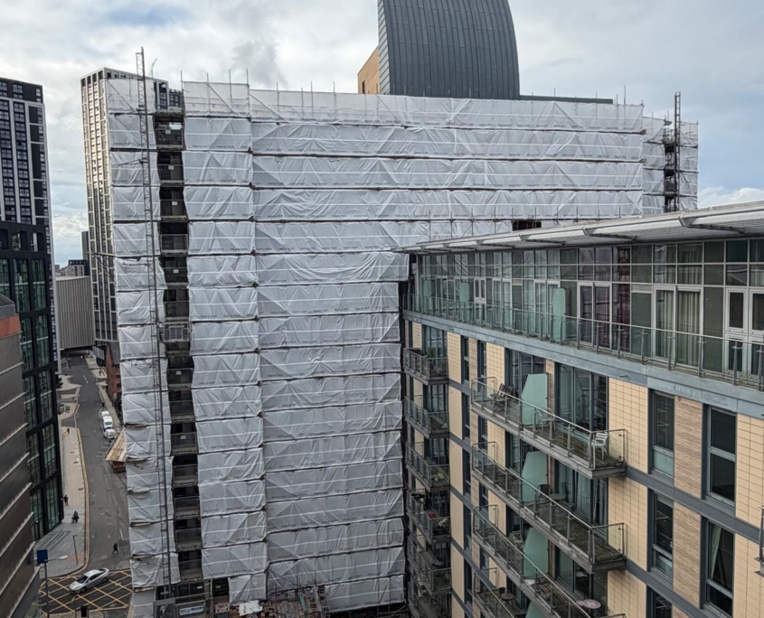 Scaffolding Leftbank Spinningfields Manchester