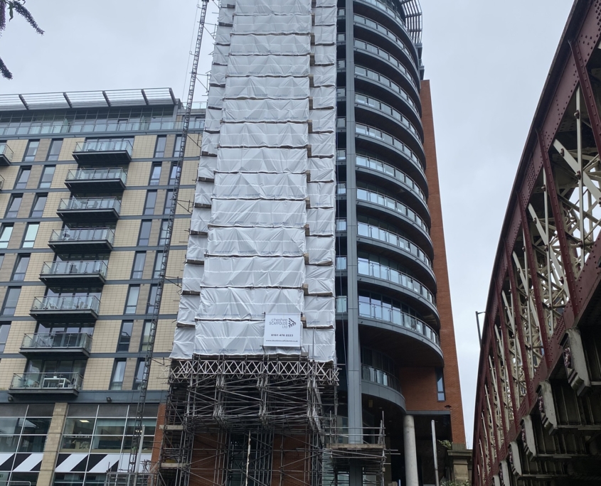 Scaffolding Leftbank Spinningfields Manchester